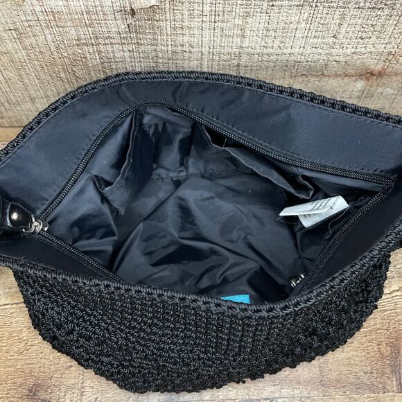 The Sak Black Crochet Shoulder Bag Purse - Picture 7 of 10